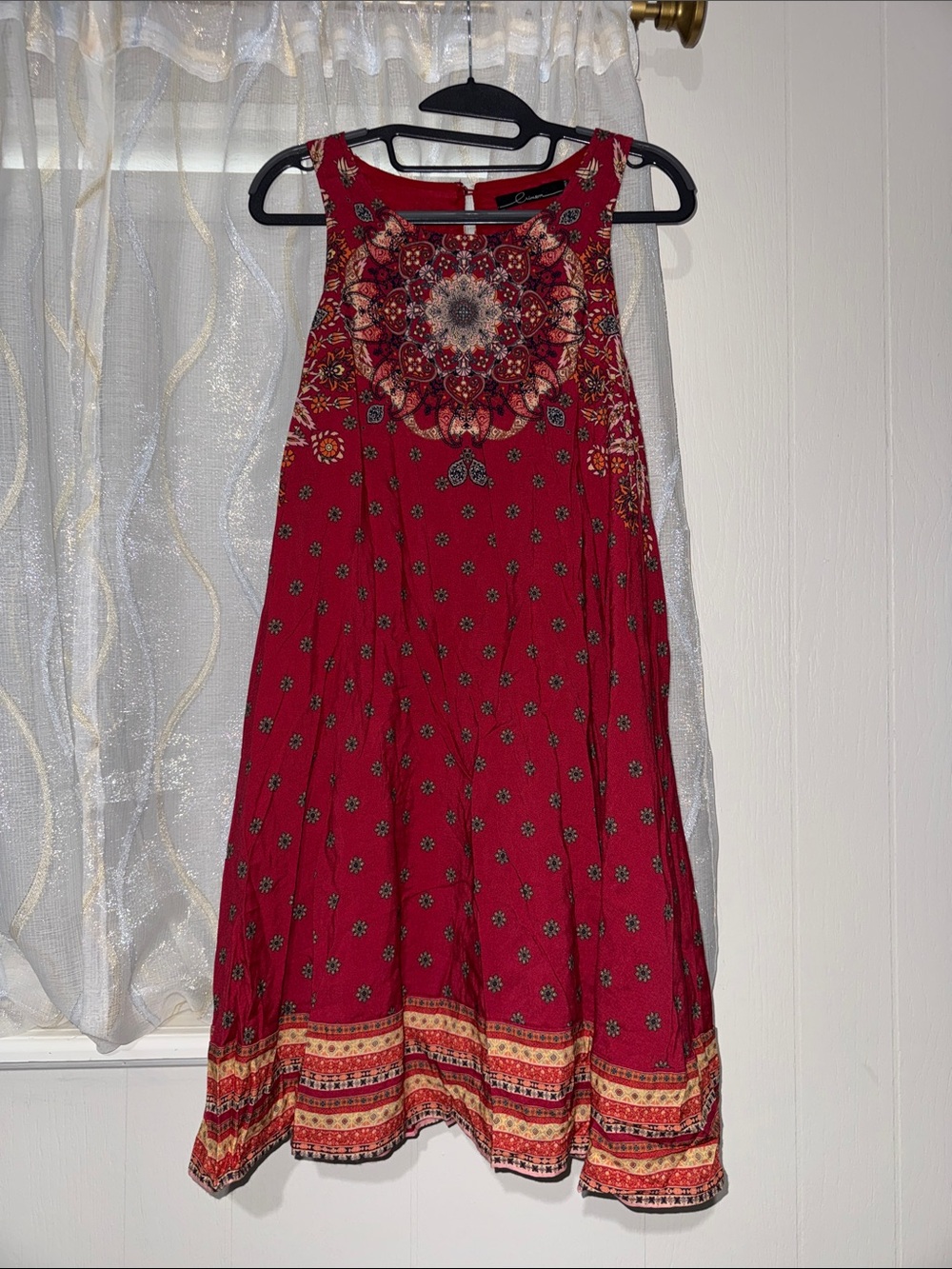 Boho Red Medallion A-Line Sundress